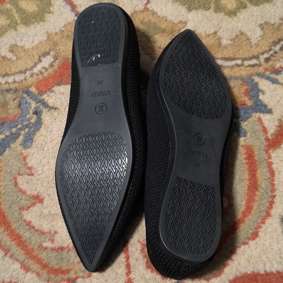 Brand New VIVAIA Black Stretch Pointed Toe Flats 38 - Picture 3 of 4